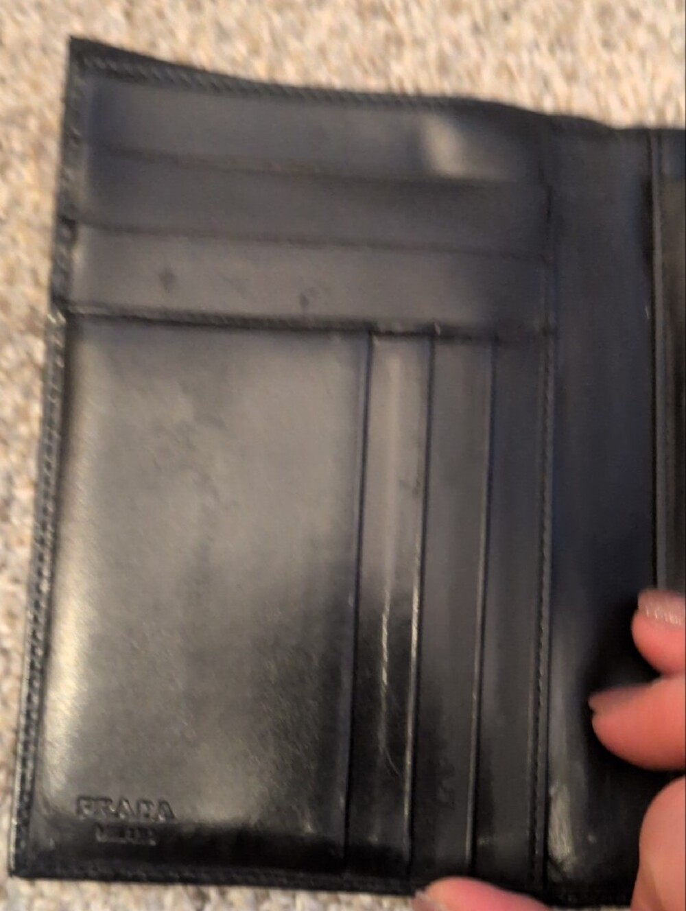 Vintage Prada Black Leather Wallet with Silver Logo Plate - Picture 7 of 16